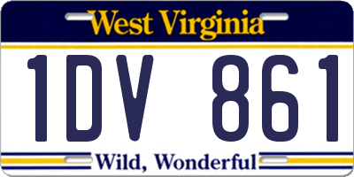 WV license plate 1DV861