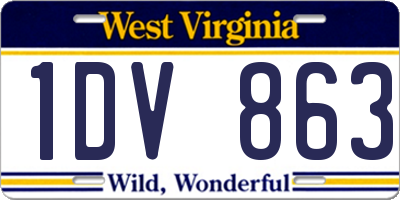 WV license plate 1DV863