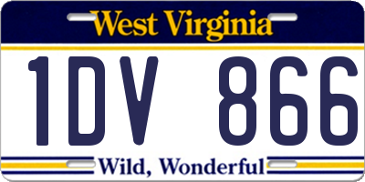 WV license plate 1DV866