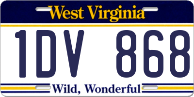 WV license plate 1DV868