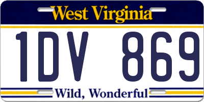 WV license plate 1DV869