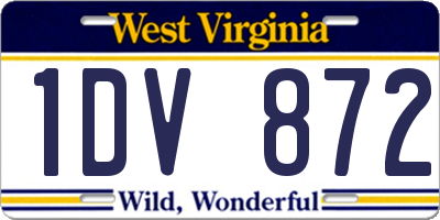 WV license plate 1DV872