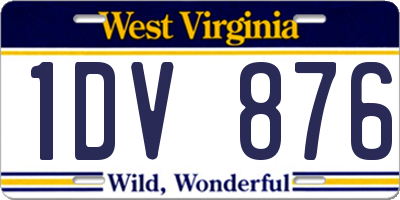 WV license plate 1DV876