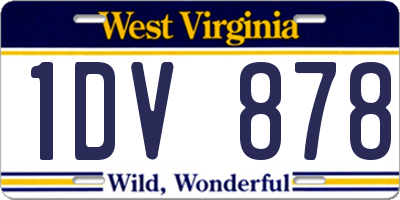 WV license plate 1DV878
