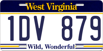 WV license plate 1DV879