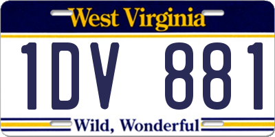 WV license plate 1DV881