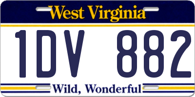 WV license plate 1DV882