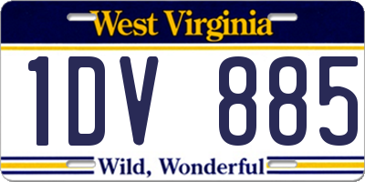 WV license plate 1DV885