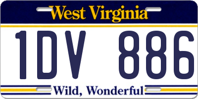 WV license plate 1DV886