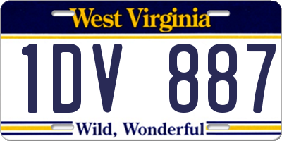 WV license plate 1DV887