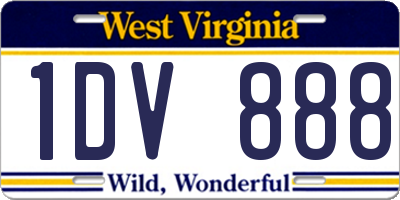 WV license plate 1DV888