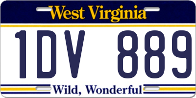 WV license plate 1DV889