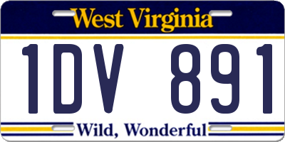 WV license plate 1DV891