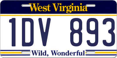 WV license plate 1DV893