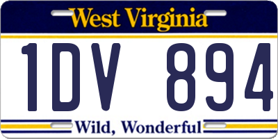WV license plate 1DV894