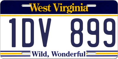 WV license plate 1DV899