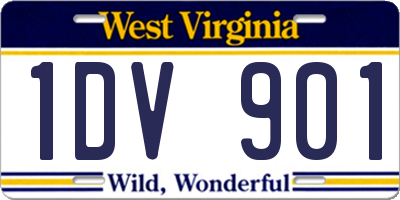 WV license plate 1DV901