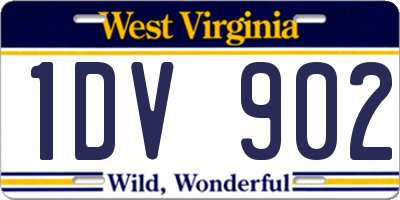 WV license plate 1DV902