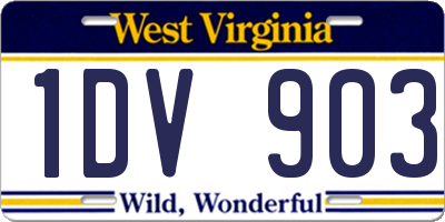 WV license plate 1DV903
