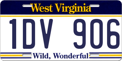 WV license plate 1DV906