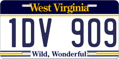 WV license plate 1DV909