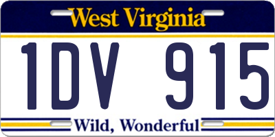 WV license plate 1DV915