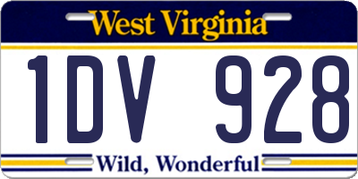 WV license plate 1DV928