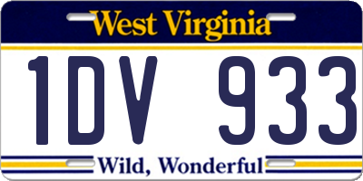 WV license plate 1DV933