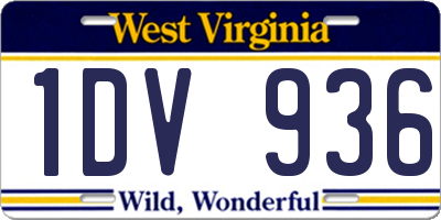 WV license plate 1DV936