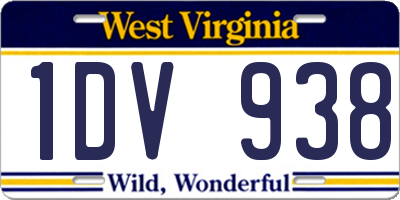 WV license plate 1DV938