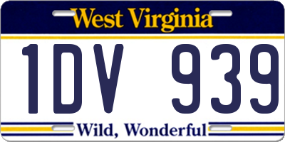 WV license plate 1DV939