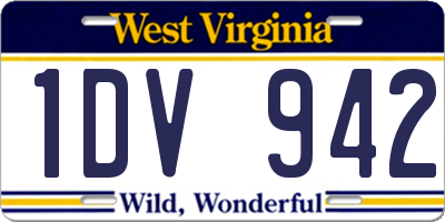 WV license plate 1DV942