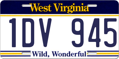WV license plate 1DV945