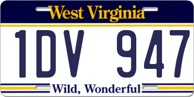 WV license plate 1DV947