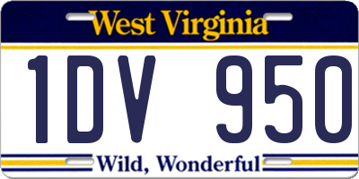 WV license plate 1DV950