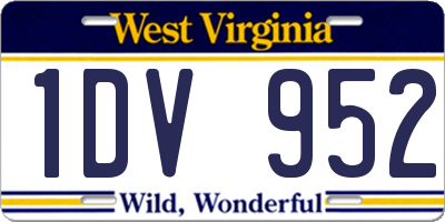 WV license plate 1DV952