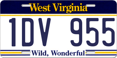 WV license plate 1DV955