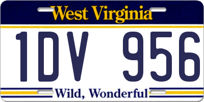 WV license plate 1DV956