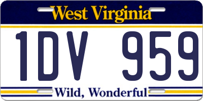WV license plate 1DV959