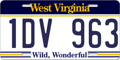 WV license plate 1DV963