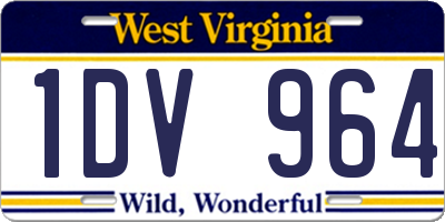 WV license plate 1DV964