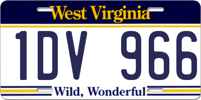 WV license plate 1DV966