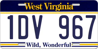 WV license plate 1DV967