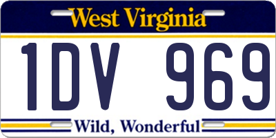 WV license plate 1DV969