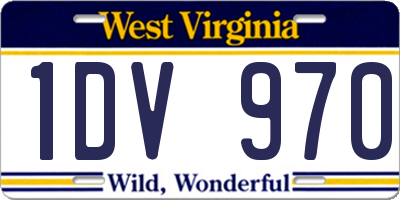 WV license plate 1DV970