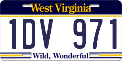 WV license plate 1DV971