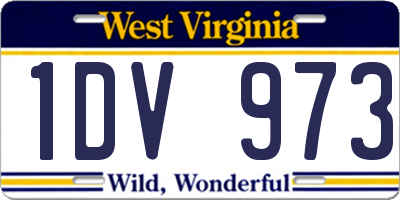 WV license plate 1DV973