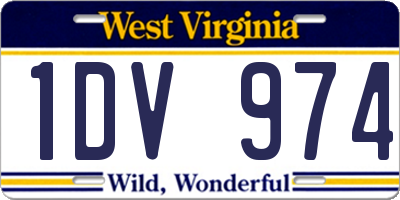 WV license plate 1DV974