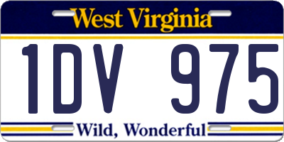 WV license plate 1DV975