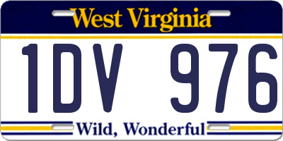 WV license plate 1DV976